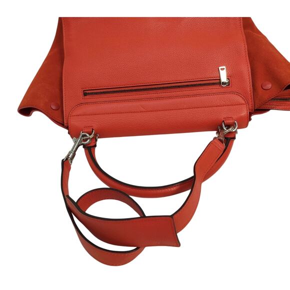 Celine Trapèze leather handbag Medium Coral Red Pristine - Picture 3 of 8